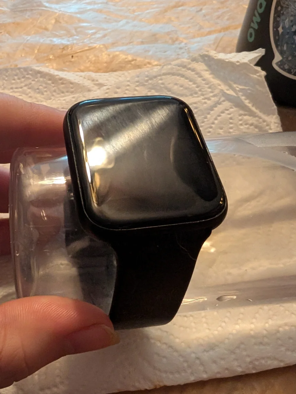Black Smartwatch with Silicone Band — Unbranded